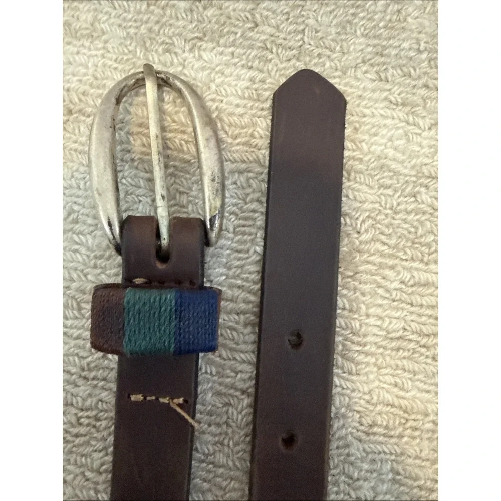 Industria Argentina Brown Handmade Leather Embroidered Gaucho Polo Belt 32